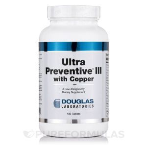 Комплексная формула из витаминов, минералов и микроэлементов, Ultra Preventive III with Copper, Douglas Laboratories, 180 таблеток