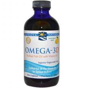 Рыбий жир с витамином D3, Omega-3D, Nordic Naturals, лимонный вкус, 237 мл.