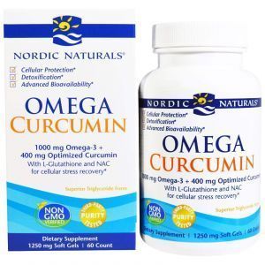 Омега и куркумин, Omega Curcumin, Nordic Naturals, 60 капсул