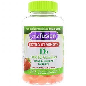 Витамин Д3, Extra Strength D3, VitaFusion, 3000 МЕ, 120 жевательных таблеток
