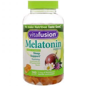 Витамины для взрослых с мелатонином, Melatonin Adult Vitamins, VitaFusion, 140 жевательных таблеток