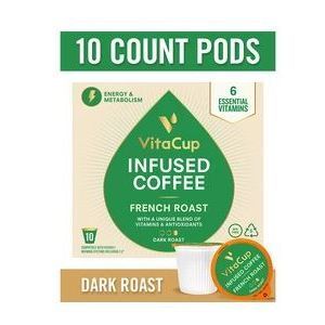 Кофейные капсулы с витаминами,French Roast Coffee Pods , VitaCup, 10 шт