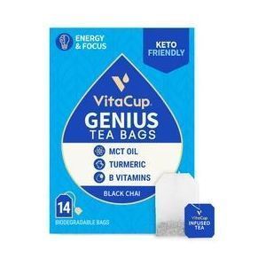 Настоянный чай с MCT, куркумой, корицей и витаминами,Genius Tea Bags, VitaCup, 14 шт