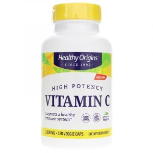 Витамин С (L-аскорбиновая кислота), Vitamin C, Healthy Origins, 1000 мг, 120 вегетарианских капсул