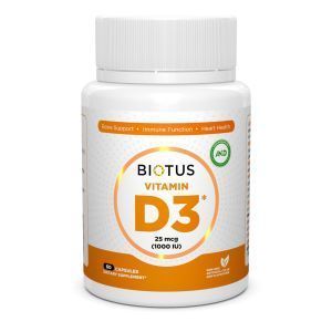 Вітамін Д3, Vitamin D3, Biotus, 1000 МО, 120 капсул