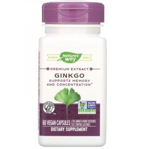 Гинкго Билоба, Ginkgo, Nature's Way, стандартизированный, 60 капсул