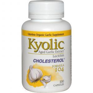 Экстракт чеснока для снижения уровня холестерина, Extract with Lecithin, Wakunaga - Kyolic, 100 кап.