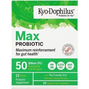 Пробиотики, Kyo-Dophilus, Max Probiotic, Kyolic, 50 миллиардов КОЕ, 30 капсул