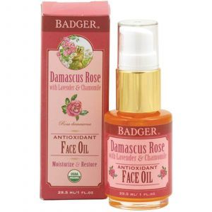 Масло для лица, дамасская роза с лавандой и ромашкой, Badger Company, 29,5 мл