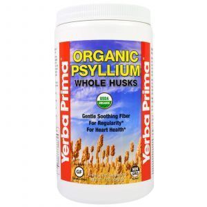 Толстая кишка, подорожник, Organic Psyllium Whole Husks, Yerba Prima, 340 мг