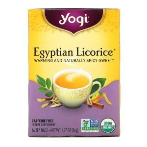 Египетская солодка, без кофеина, Egyptian Licorice, Yogi Tea, 16 чайных пакетиков, 36 г