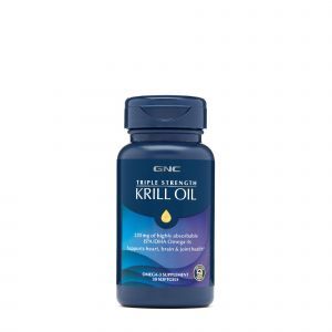 Масло криля, Triple Strength Krill Oil, 220 mg EPA/DHA Omega-3s, GNC, 30 гелевых капсул
