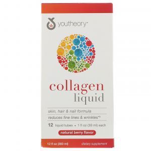 Коллаген жидкий, Liquid Collagen, Youtheory, 12 тюбиков, 30 мл каждый