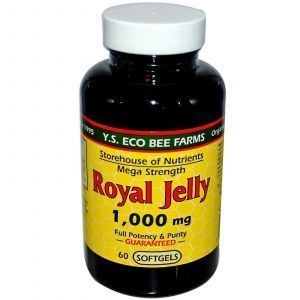 Маточное молочко, Y.S. Eco Bee Farms, 1000 мг, 60 кап