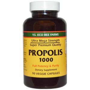Прополис, Propolis, Y.S. Eco Bee Farms, 1000 мг, 90 вегетарианских капсул