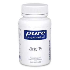Цинк, Zinc, Pure Encapsulations, 15 мг, 180 капсул