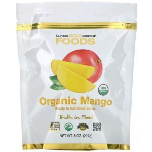 Готовые к употреблению сушеные слайсы манго, Organic Mango, Ready to Eat Dried Slices, California Gold Nutrition, 227 г