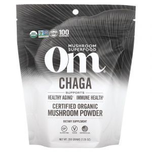 Чага, грибной порошок, Chaga, Om Mushroom, 200 г