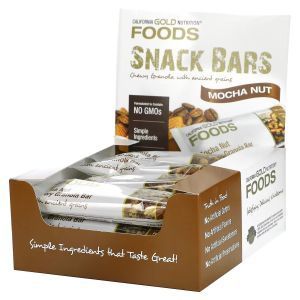 Закусочные батончики, FOODS, Mocha Nut Chewy Granola Bars, California Gold Nutrition, мокко и орехи, 12 шт, 40 г каждый