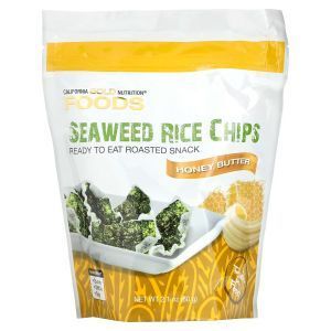Рисовые чипсы с морскими водорослями, Seaweed Rice Chips, Honey Butter, California Gold Nutrition, со вкусом мёда и сливочного масла, 60 г