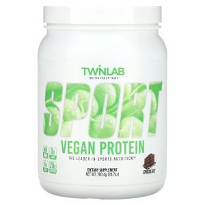 Веганский протеин, Vegan Protein, Sport, Twinlab, со вкусом шоколада, 700.4 г